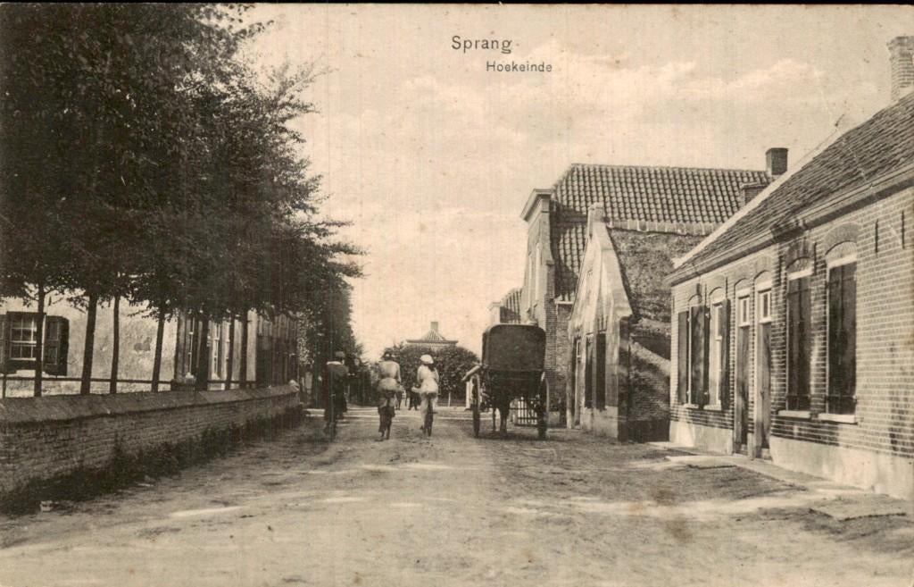 Sprang - Hoekeinde - Straatbeeld, Ophalen of Verzenden, Voor 1920, Gelopen, Noord-Brabant