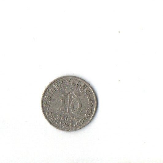 Sri Lanka / ceylon 10 cents 1925, Verzenden, Zuid-Azië, Losse munt, Zilver