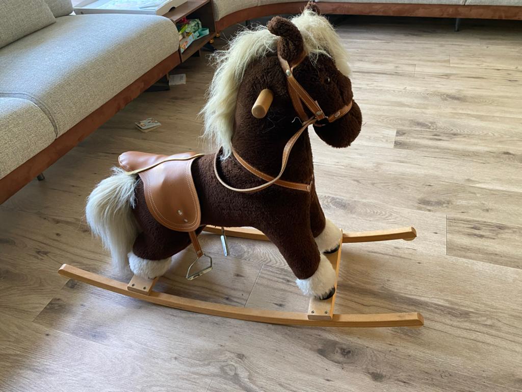 Houten hobbelpaard bruin met zadel en teugels, Ophalen, Gebruikt, Overige typen