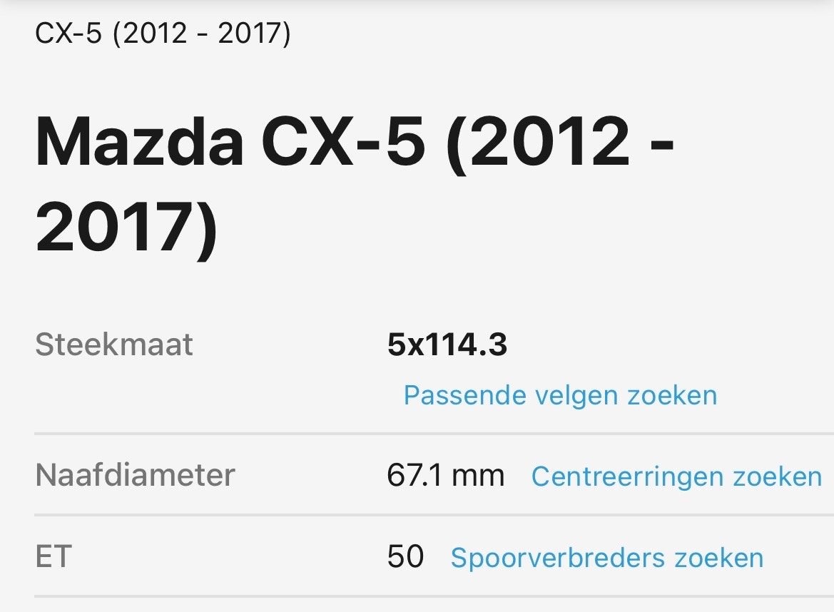 Reservewiel Mazda CX-5 (2012-2017) 5x114,3 67,1, Ophalen, Gebruikt, Mazda