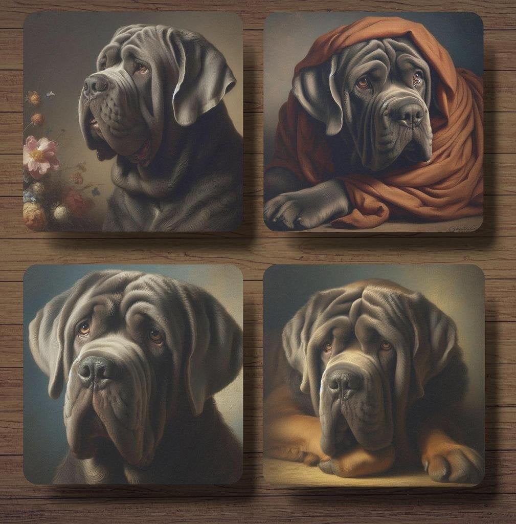 Mastino Rembrandt stijl onderzetters met houder, Ophalen of Verzenden, Nieuw