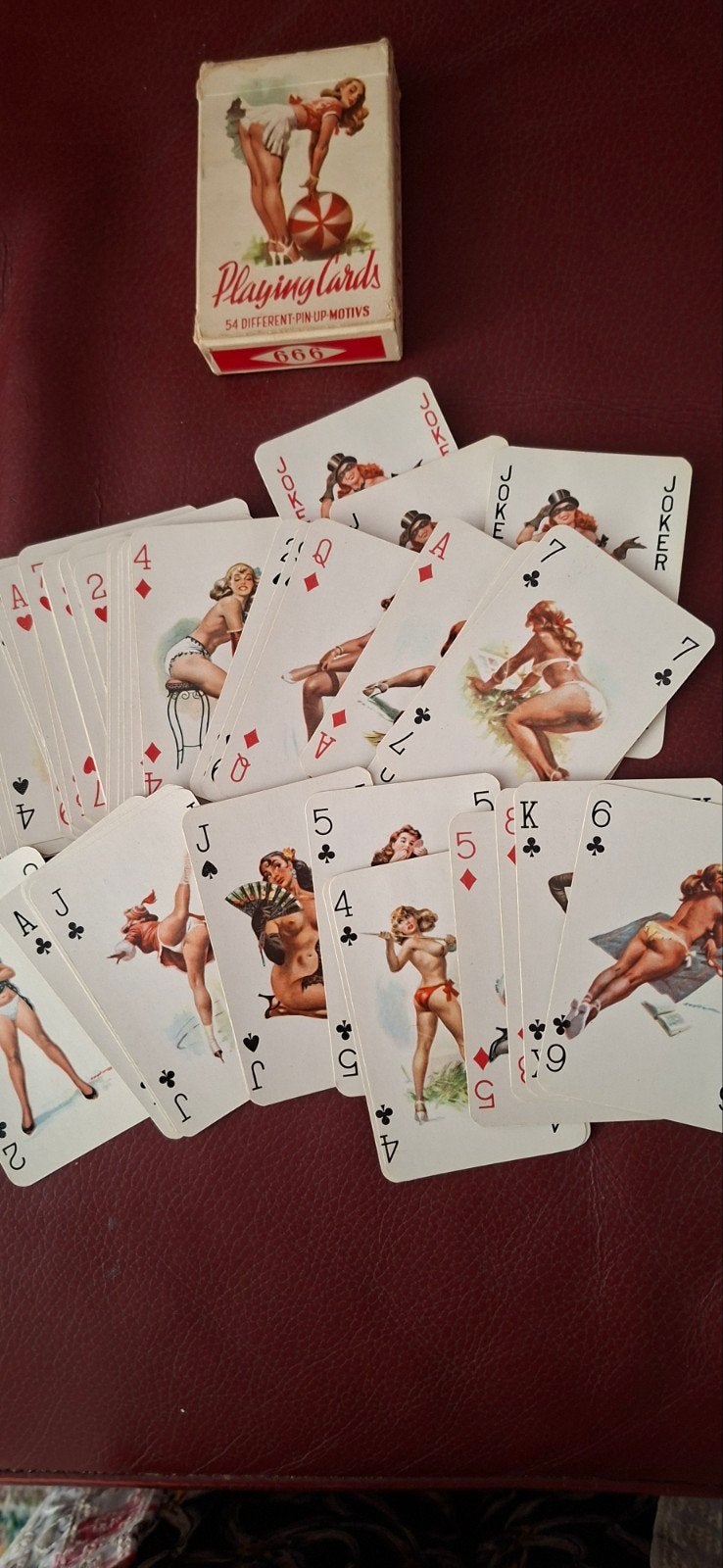 Vintage Pin-up Speelkaarten Jaren '50 - 3 Jokers, Ophalen of Verzenden, Gebruikt