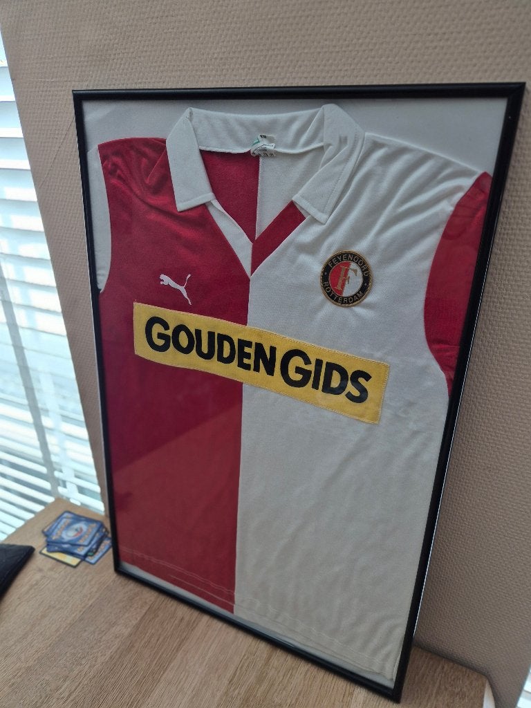 Feyenoord shirt ingelijst Gouden Gids Puma Hummel HCS vintag, Ophalen of Verzenden, Zo goed als nieuw, Feyenoord, Shirt