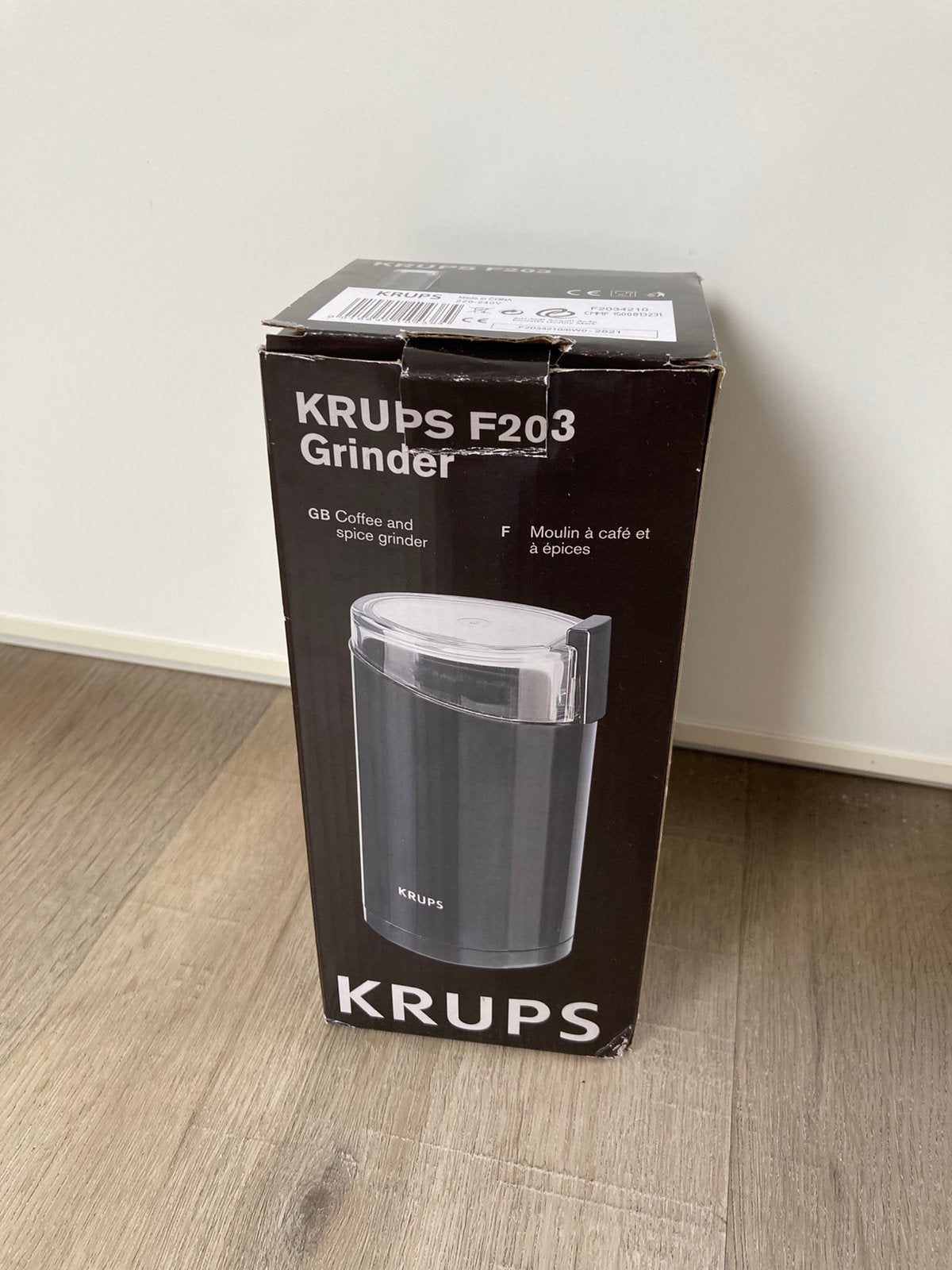 Krups coffee grinder F203, Minder dan 10 liter, Ophalen, Zo goed als nieuw, Kunststof