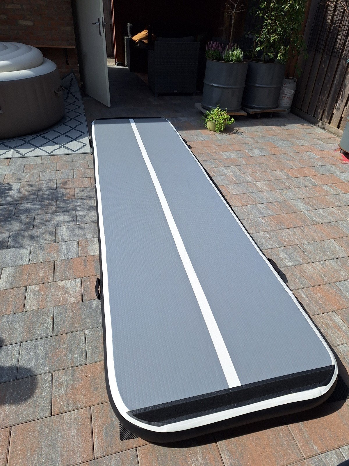 12SPRINGS Airtrack Standaard 400 x 100 x 10 cm - Zwart, Sport en Fitness, Turnen, Kindermaat 122 t/m 140, Ophalen, Zo goed als nieuw