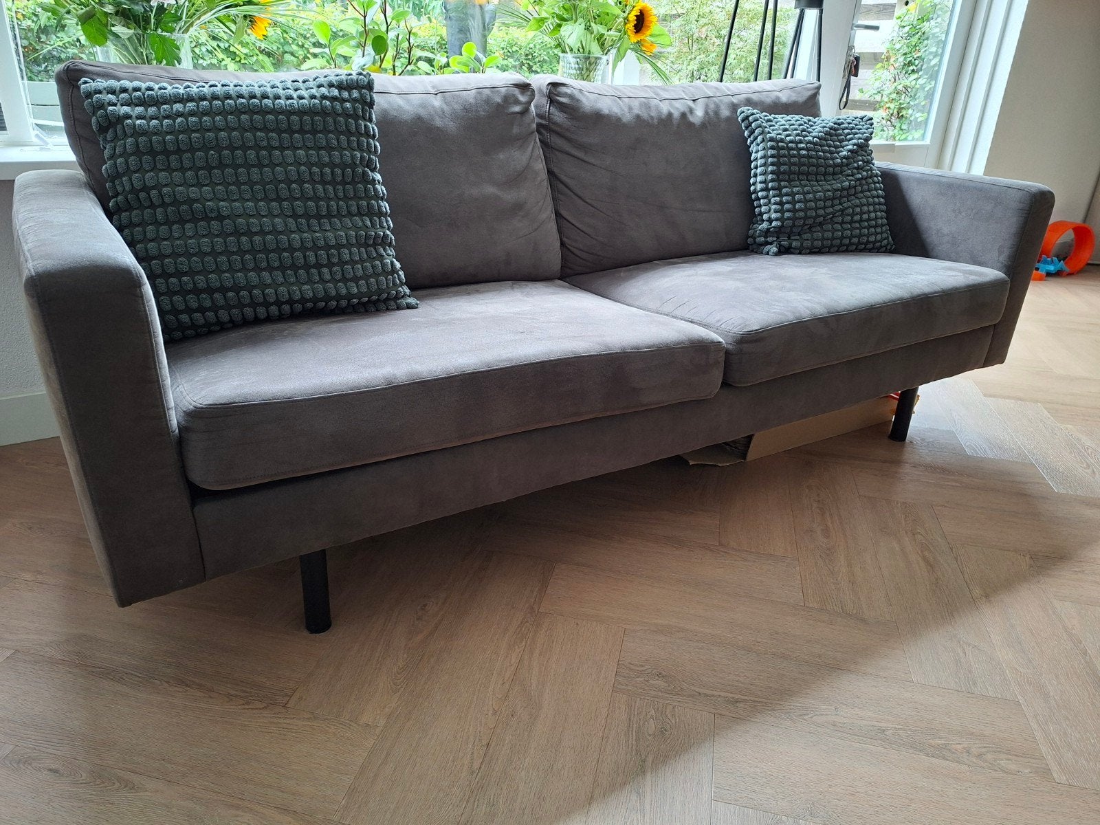 mooie bank antraciet, Huis en Inrichting, Ophalen, Gebruikt, 75 tot 100 cm, 200 tot 250 cm