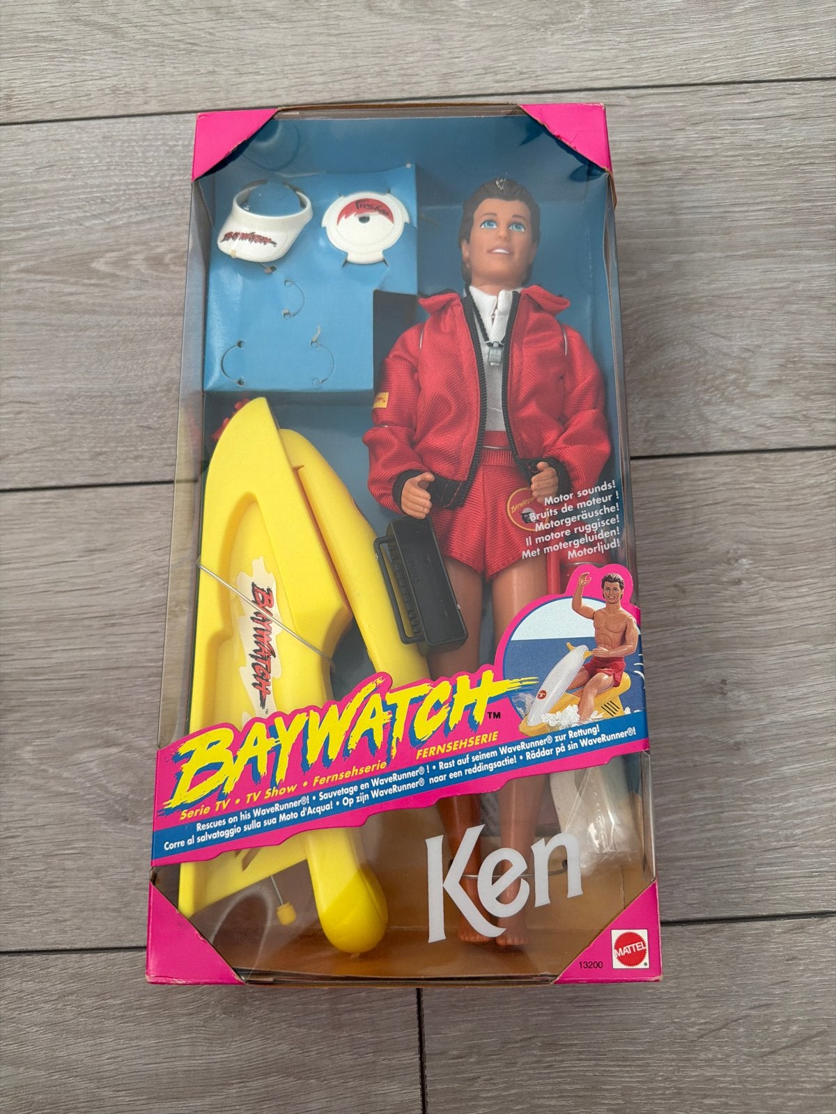 Vintage Baywatch Ken pop met jetski - Nieuw in doos, Ophalen of Verzenden, Nieuw, Overige typen