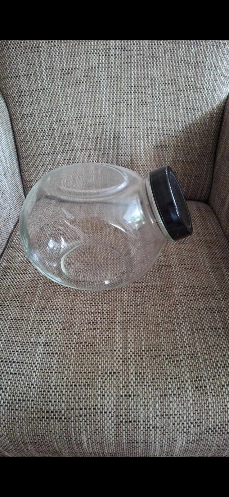vintage glazen pot, Glas, Ophalen, Gebruikt, Met deksel