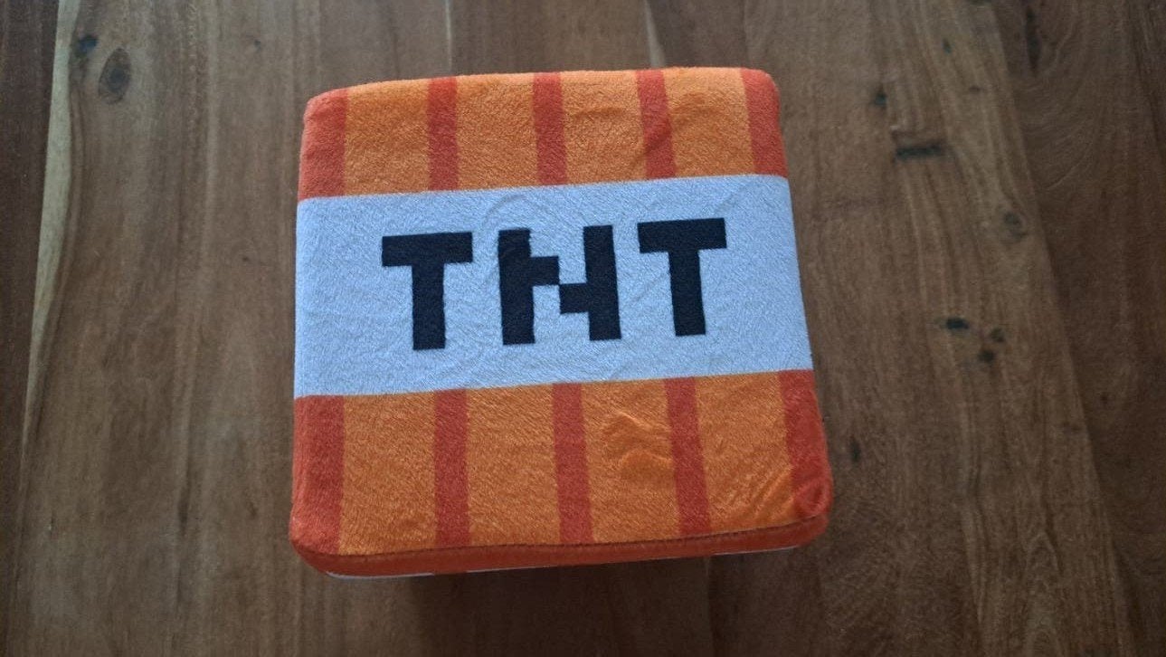 Minecraft TNT Blok Kussen - Perfect voor Gamers!, Oranje, Overige merken, Overige karakters, Overige typen