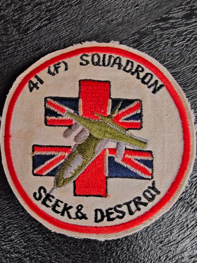 PATCH , 41 Squadron Royal Air Force Jaguar Recce Seek Destro, Ophalen of Verzenden, Luchtmacht, Nederland, Embleem of Badge