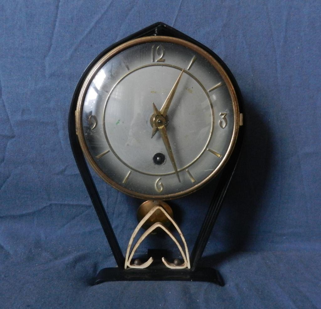 Koperen pendule Duitsland / Frankrijk ca. 1960 h. 22 cm, Antiek en Kunst, Ophalen of Verzenden