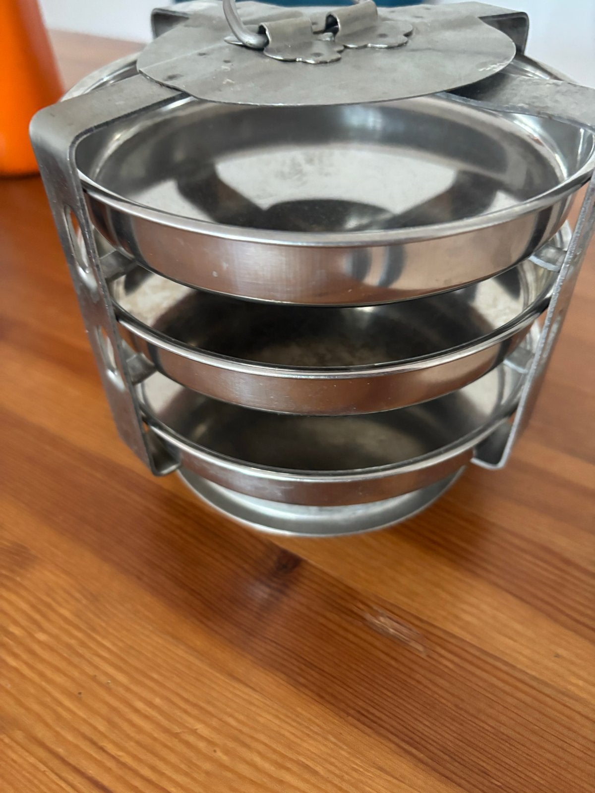 Roestvrijstalen Tiffin Lunchbox - 3 Lagen, Zilver, Ophalen of Verzenden, Metaal, Overige merken