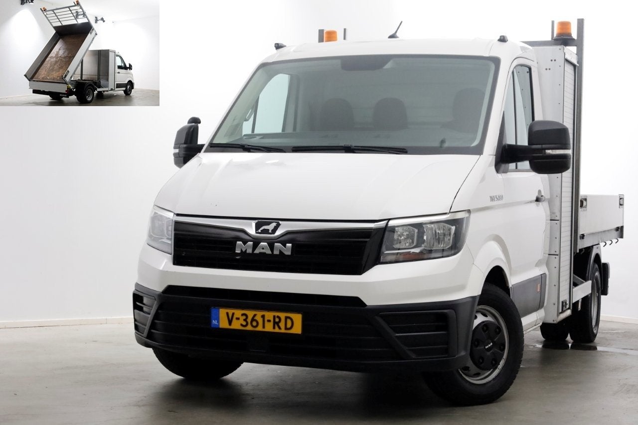 MAN TGE 5.180 2.0 177pk E6 L2H1 Kipper Dubbel Lucht Trekhaak, Dealer onderhouden, Achterwielaandrijving, Gebruikt, Euro 6
