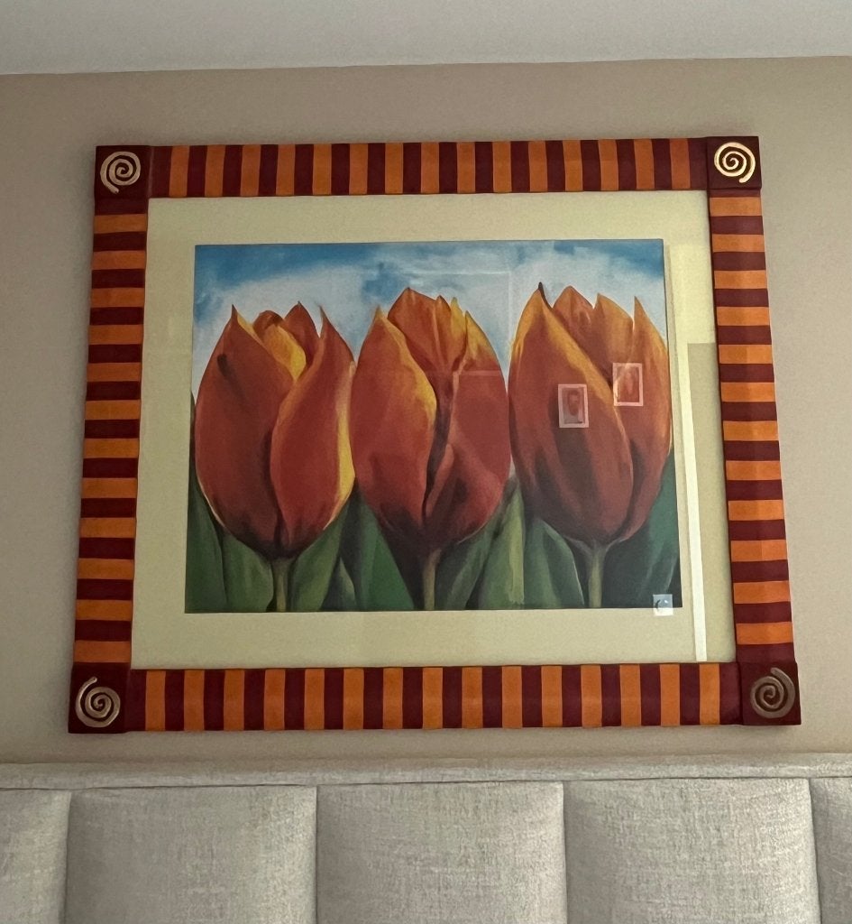 Wanddecoratie Keukenhof kunstdruk poster kleurrijk decoratie, Ophalen, Zo goed als nieuw