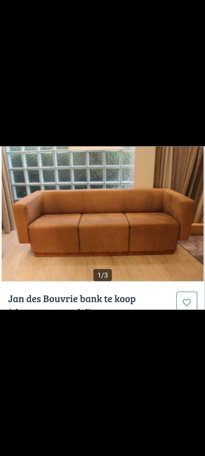 Jan des Bouvrie bank - Stijlvolle 3-zitsbank, Ophalen, Gebruikt, Driepersoons, 75 tot 100 cm