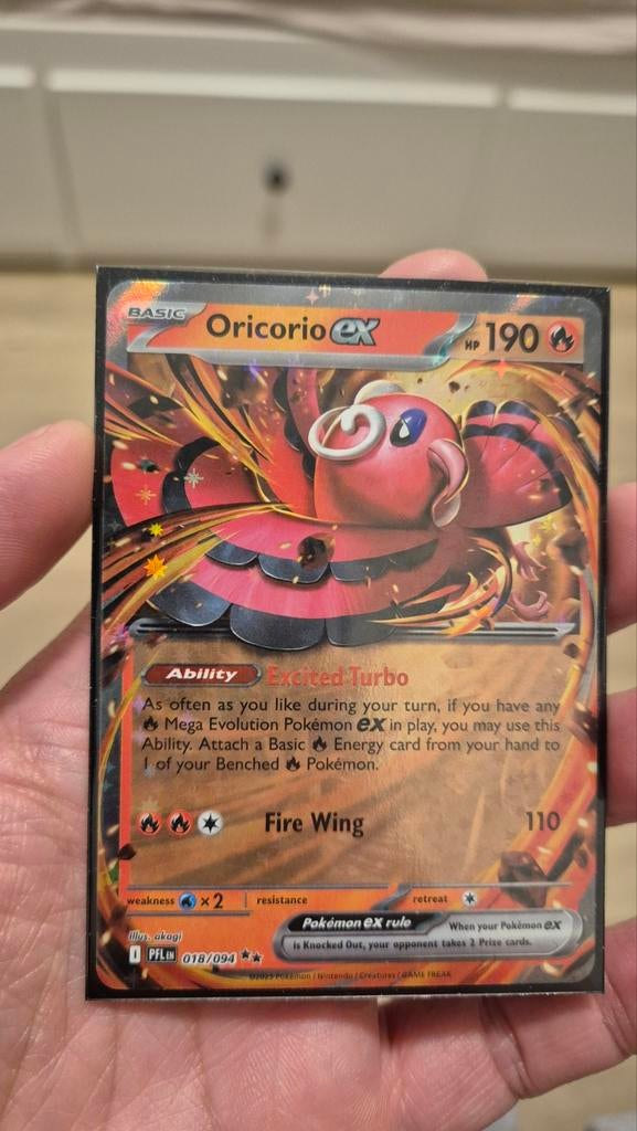 Oricorio ex 018/094 PFL - Pokémon kaart, Ophalen of Verzenden, Zo goed als nieuw, Losse kaart