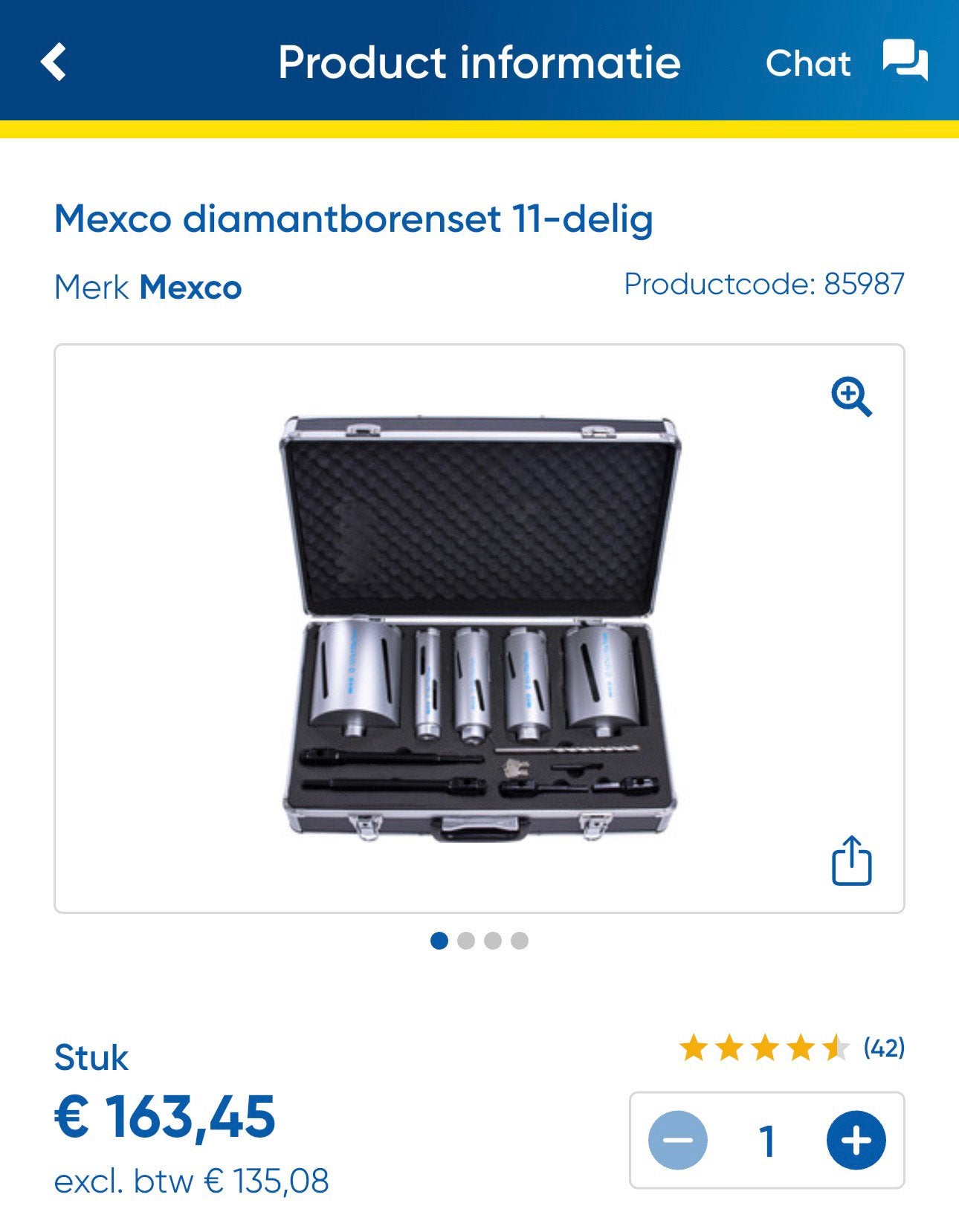 Mexco diamantborenset 11-delig, Ophalen, Minder dan 85 cm, 4 kookzones, Zo goed als nieuw