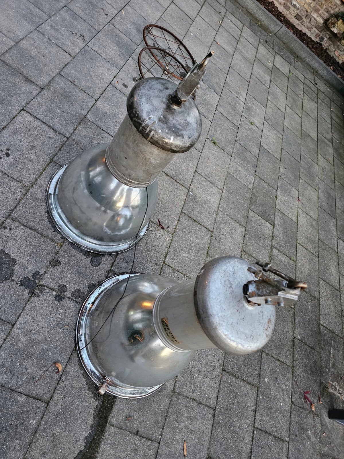mooie oude industrielampen, Ophalen of Verzenden, Gebruikt, Metaal