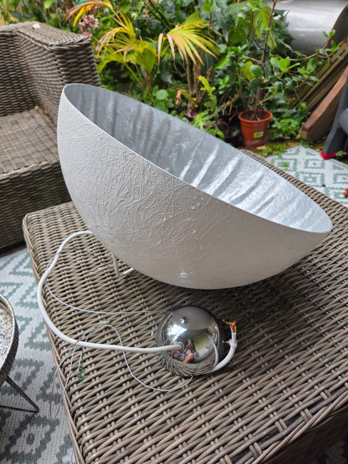 Moderne hanglamp wit met E27 fitting, Gebruikt, Modern, Metaal, E27 (groot)