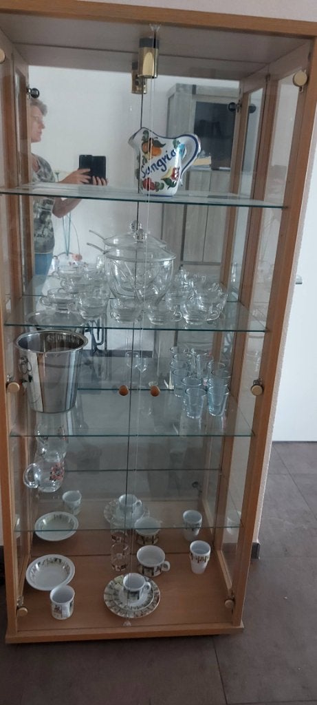 Vitrinekast, Ophalen, 50 tot 100 cm, Zo goed als nieuw, 150 tot 200 cm
