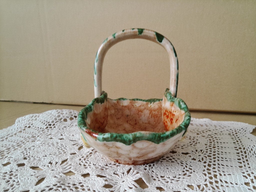 Curiosa vintage aardewerk mandje schaaltje schaal 12cm 1970, Ophalen of Verzenden