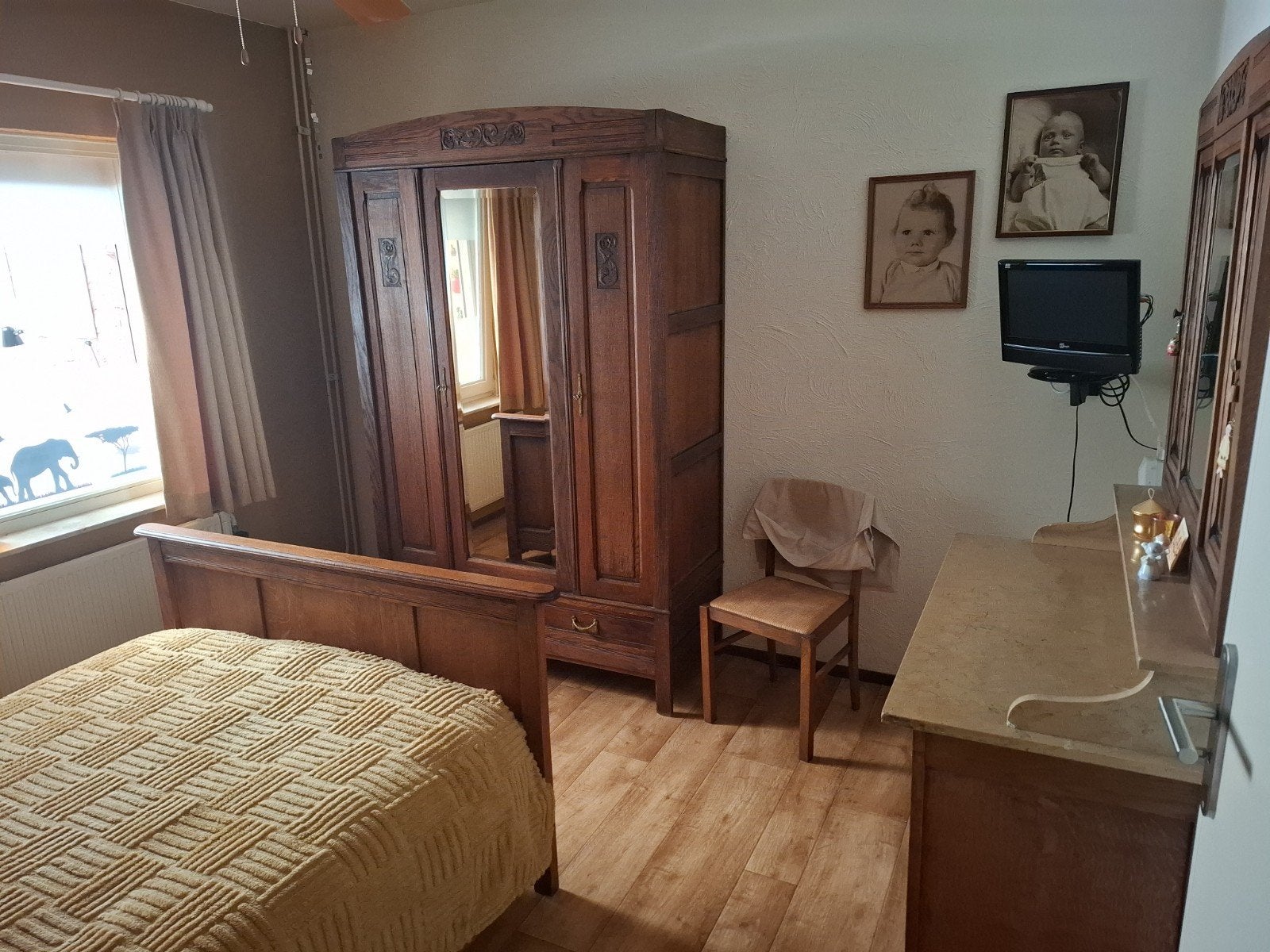 Complete Antieke Slaapkamer Set., Ophalen, Gebruikt