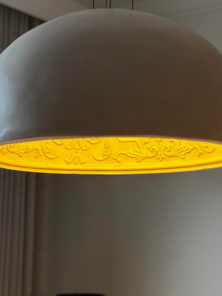 2 prachtige eye catcher lampen 60cm doorsnede wit, Ophalen, Zo goed als nieuw, 50 tot 75 cm