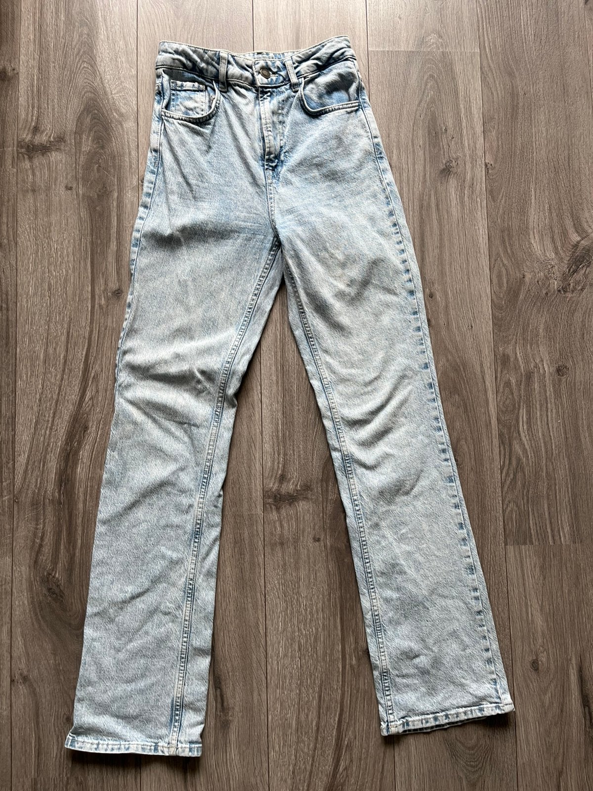 Stradivarius spijkerbroek - blauw - maat 34, Ophalen of Verzenden, Gedragen, Blauw, W27 (confectie 34) of kleiner