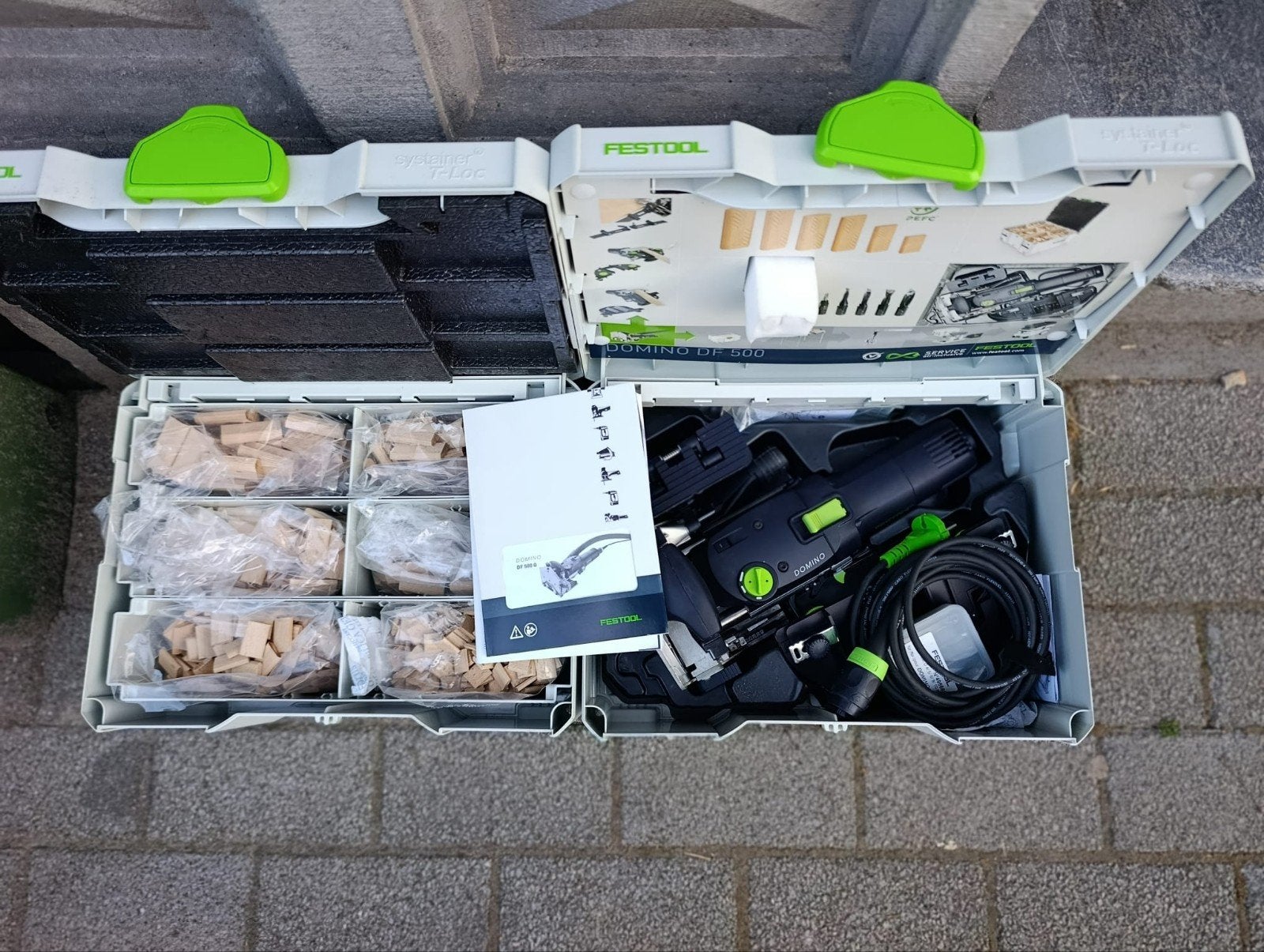 Festool Domino DF 500 Q-Plus Lamellenfrees met accessoires, Ophalen, Lamellenfrees, Zo goed als nieuw, Festool
