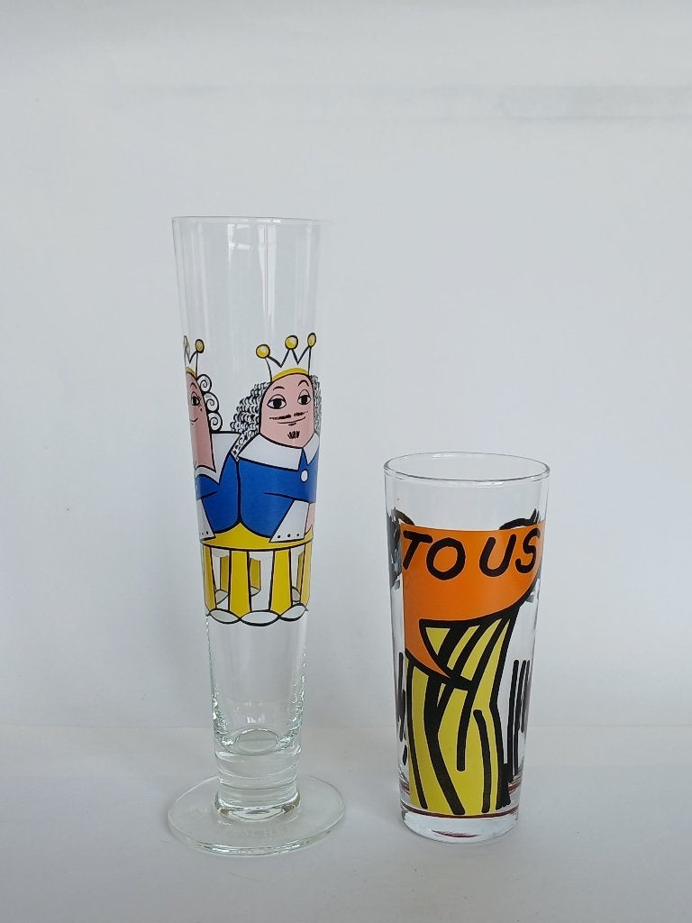Glas (2x) Ritzenhoff Erró / Peschkes Collectors Item, Ophalen of Verzenden