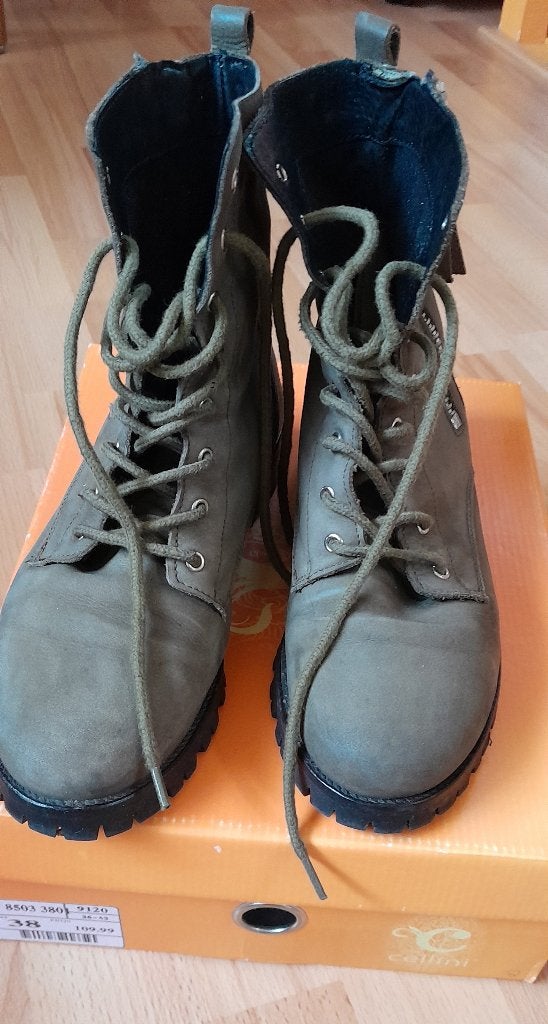 Hoge groene veterschoen, Ophalen, Cellini, Groen, Sneakers of Gympen