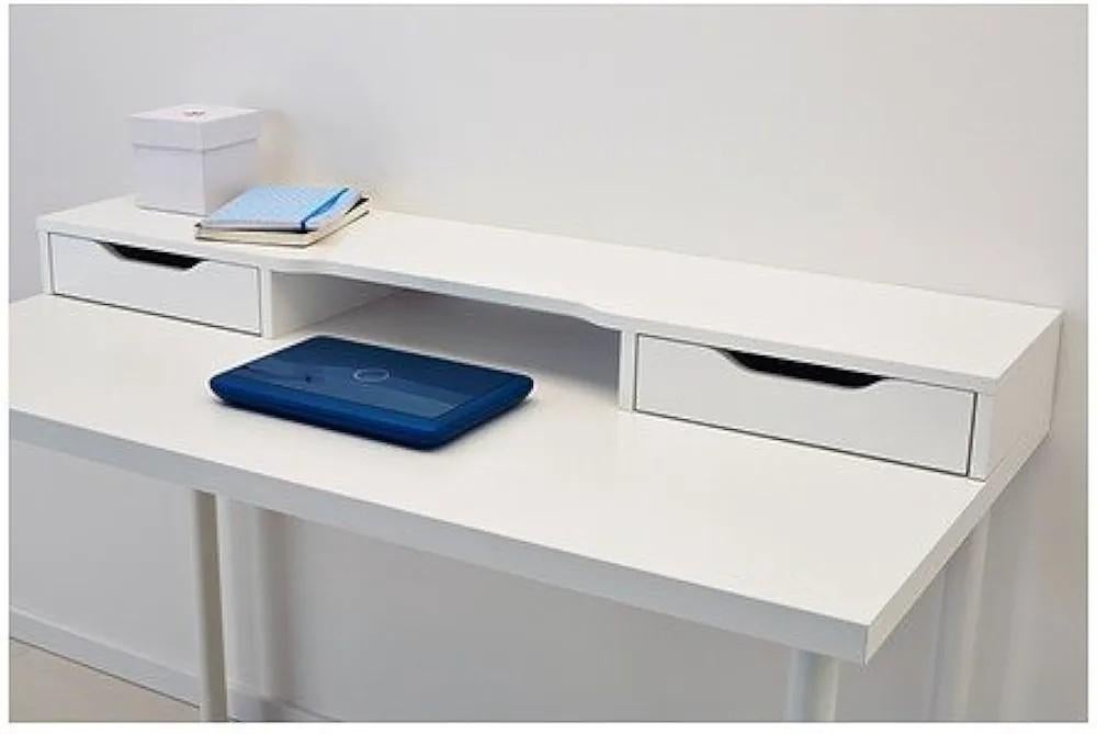 IKEA ALEX bureau opzetstuk wit met lades, Overige typen, Gebruikt, Spaanplaat of MDF, IKEA