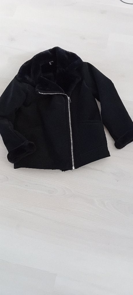 dames winter jas, Ophalen, H&M, Zwart, Maat 36 (S)