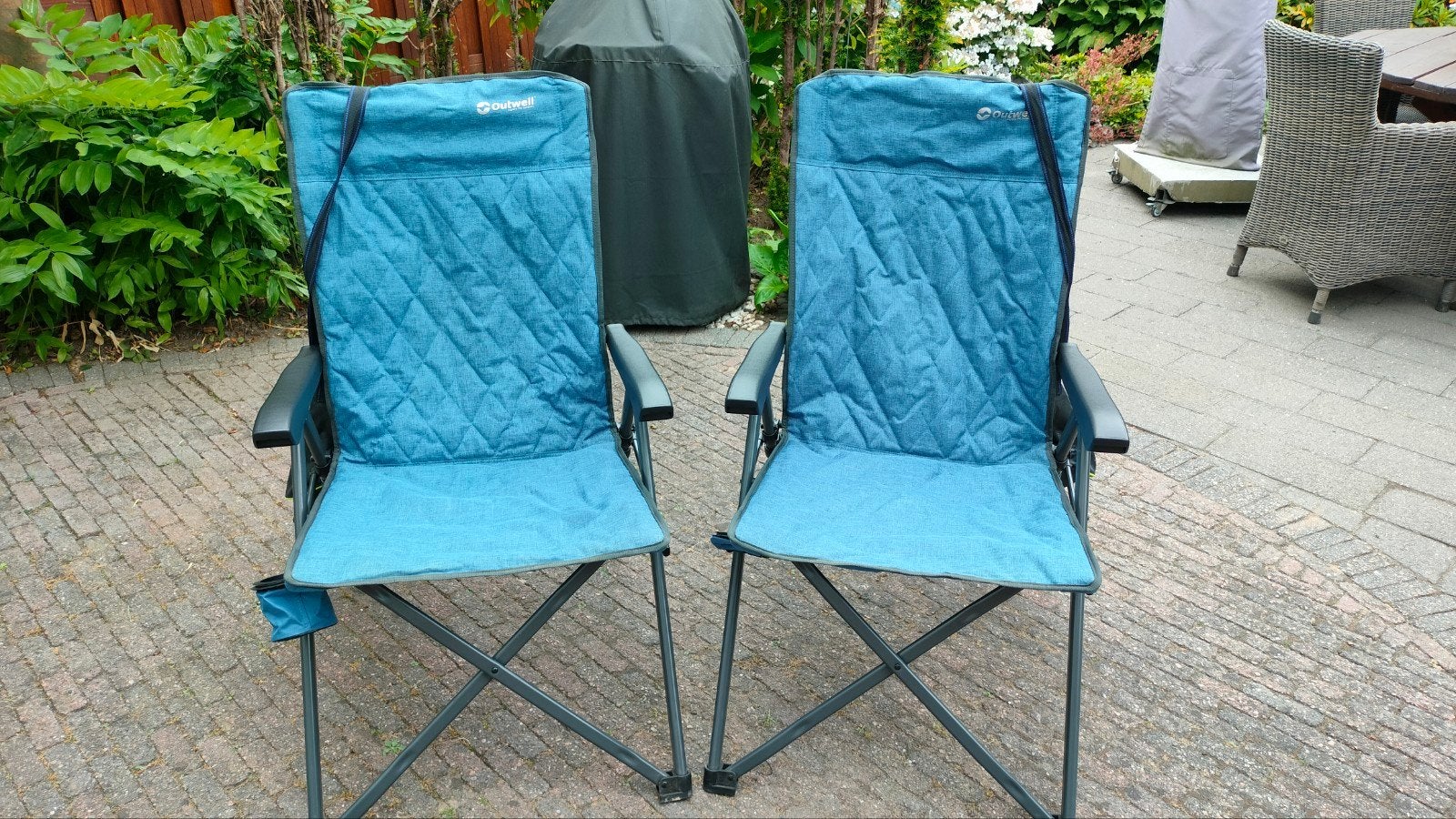 2 Outwell Lomond vouwstoel, 5 standen, Caravans en Kamperen, Ophalen, Zo goed als nieuw, Campingstoel