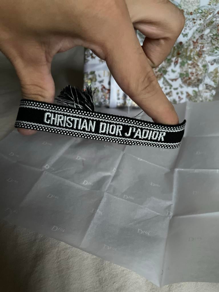Christian Dior J'ADIOR armband, Overige materialen, Gebruikt, Zwart, Ophalen of Verzenden