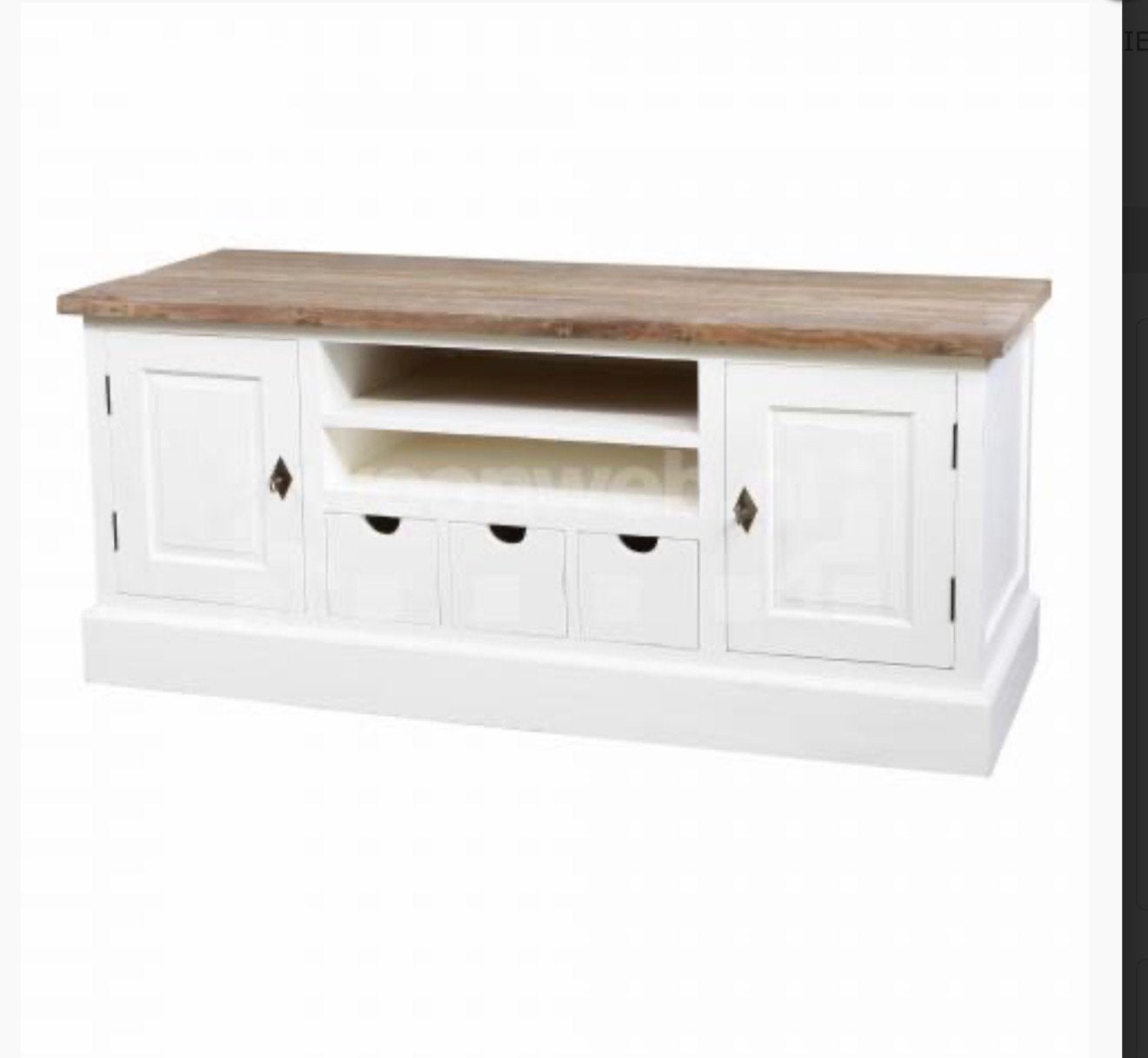 Prachtige Oriental TV-meubel / Creme Teak – Massief hout, Ophalen, Zo goed als nieuw, 25 tot 50 cm, Minder dan 100 cm