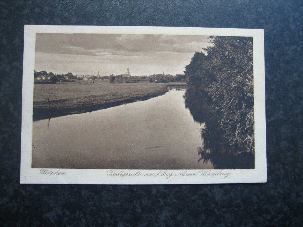 ZUTPHEN Stadsgezicht vanaf brug nieuwe wandelweg 1922, Ophalen of Verzenden, 1920 tot 1940, Gelderland
