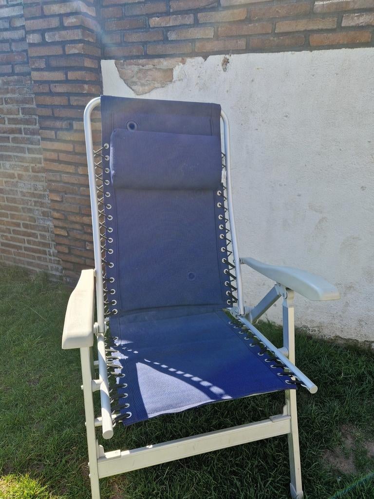 Base Camp Relaxstoel - Blauw, Verstelbaar, Ophalen of Verzenden, Gebruikt, Campingstoel