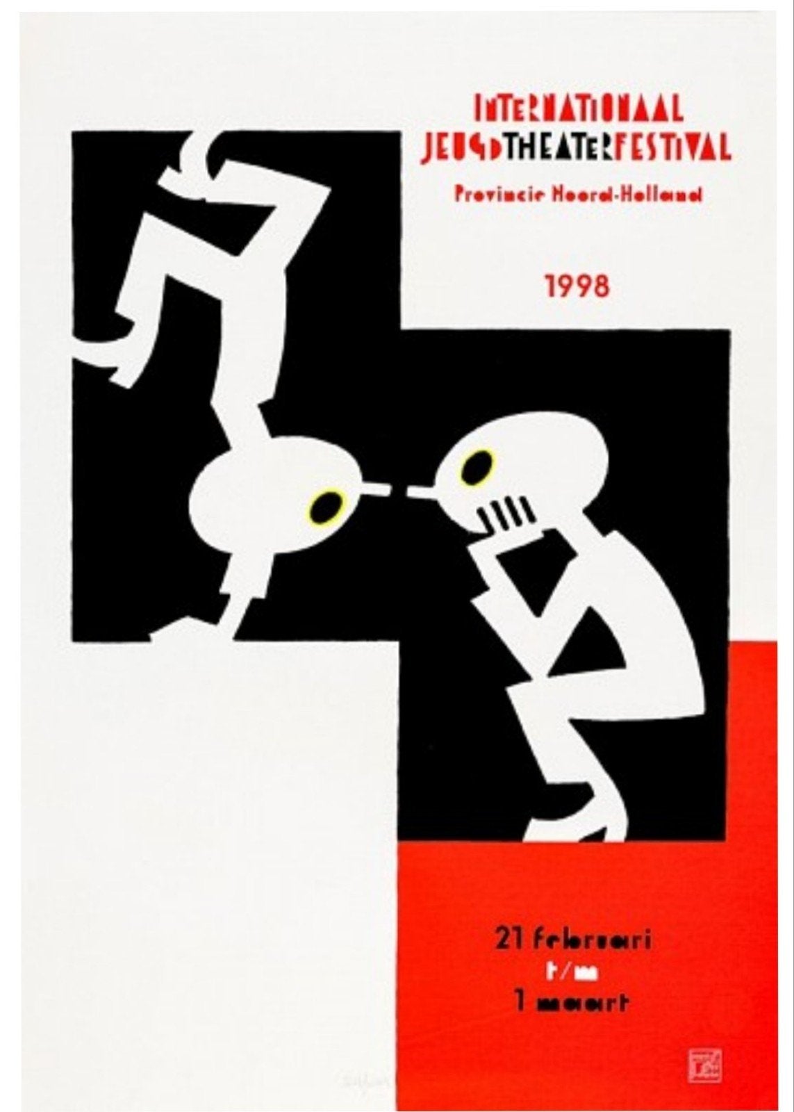 "Joost Swarte" Internationaal Jeugdtheaterfestival '98 XL, Antiek en Kunst, Ophalen of Verzenden