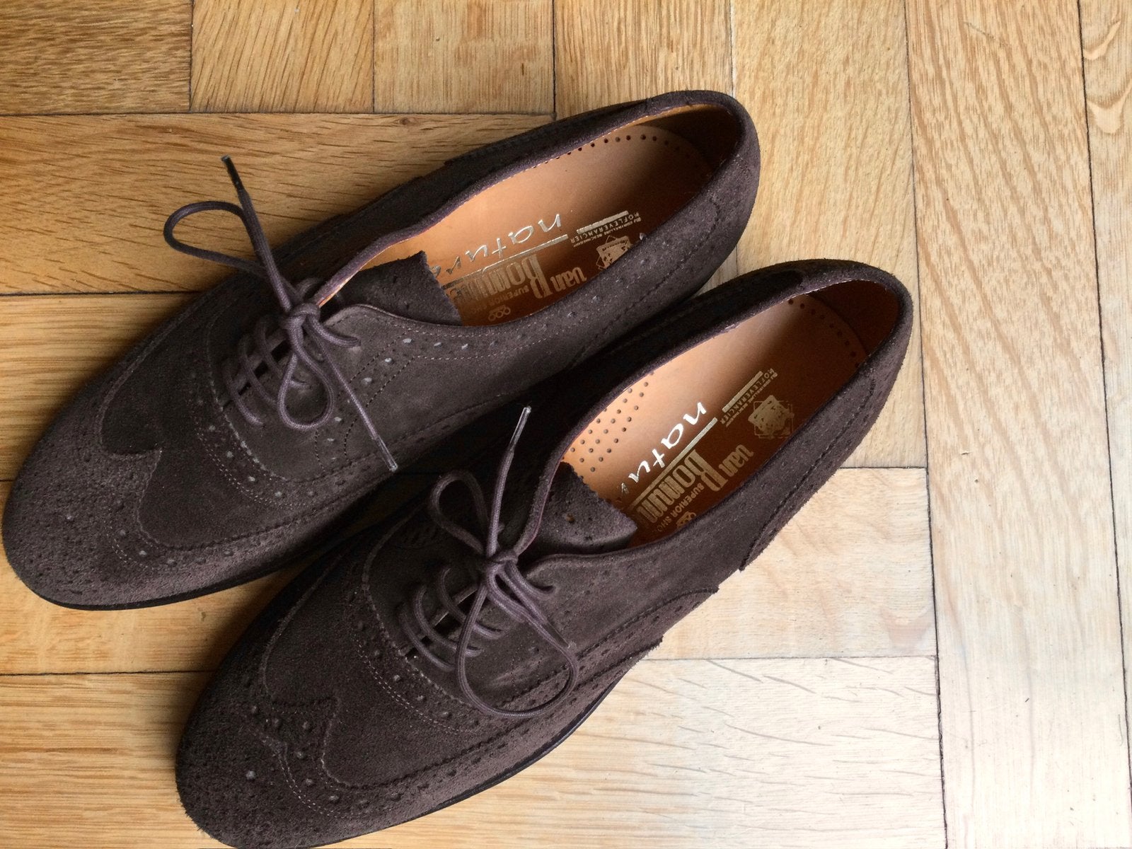 Van Bommel d.bruin suede Broque, veterschoen maat 42/8, Ophalen, Nieuw, Bruin
