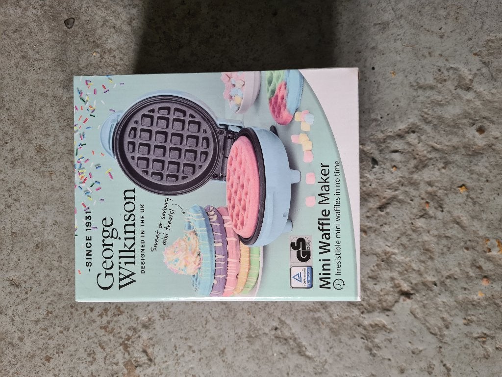George Wilkinson Mini Wafelmaker / Wafelijzer (550W), Witgoed en Apparatuur, Wafelijzers, Ophalen, Zo goed als nieuw
