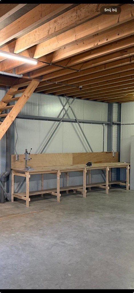 werkbank 496cm x 80 cm, Ophalen, Gebruikt, 170 cm of meer, Bankschroef
