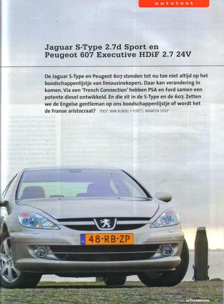 Autokampioen dubbeltest Jaguar S-type,Peugeot 607 2005, Ophalen of Verzenden, Gelezen, Peugeot