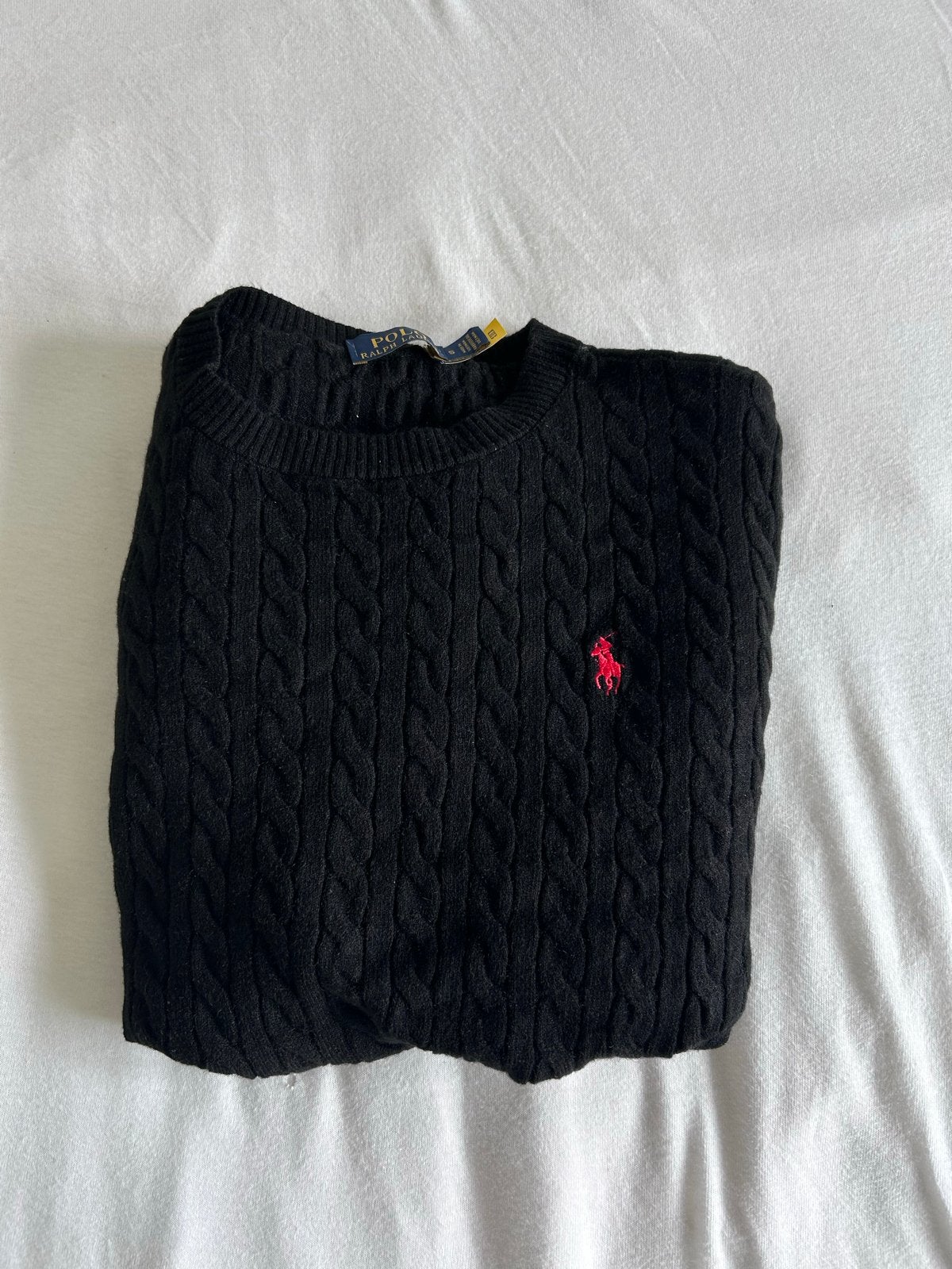 Polo Ralph Lauren kabelgebreide trui - Zwart - Maat S, Kleding | Heren, Truien en Vesten, Verzenden, Nieuw, Maat 46 (S) of kleiner