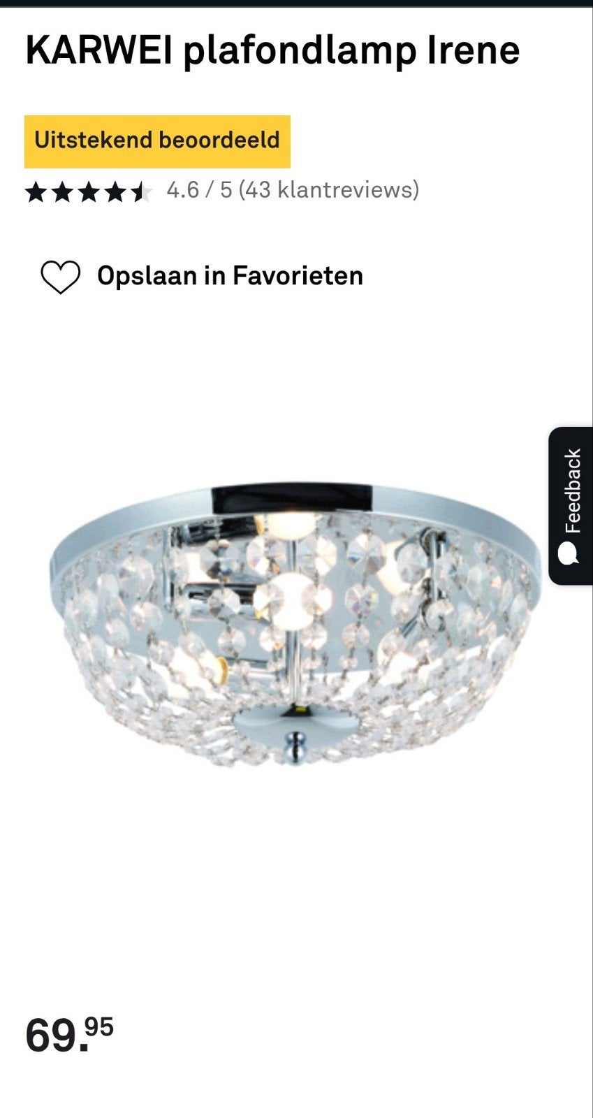 Plafondlamp Irene - Klassieke chroom met glazen pegels, Zilver, Inclusief lichtbron, E14 (klein), Antiek