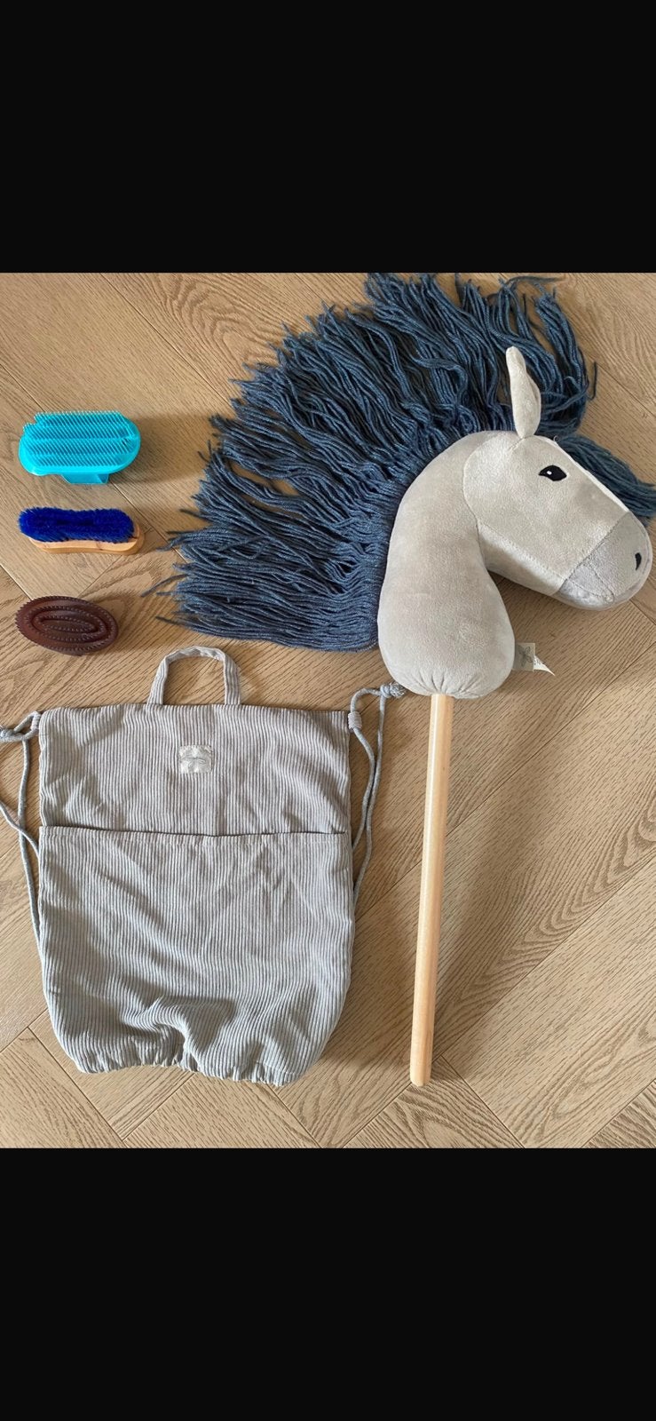 Stokpaard/hobbyhorse set met borstels en tas, Ophalen of Verzenden, Zo goed als nieuw, Jongen of Meisje