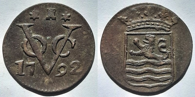 VOC Duit Zeeland 1792, Postzegels en Munten, Munten | Nederland, Verzenden, Vóór koninkrijk, Overige waardes