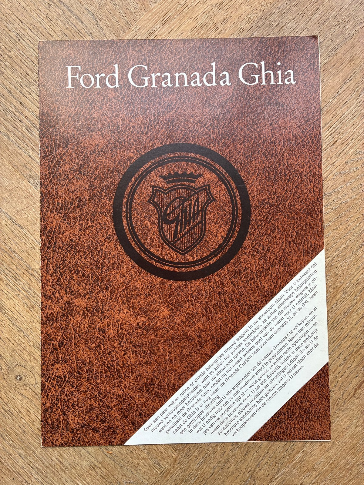 Ford Granada Ghia interne brochure 12/73, Verzenden, Zo goed als nieuw, Ford