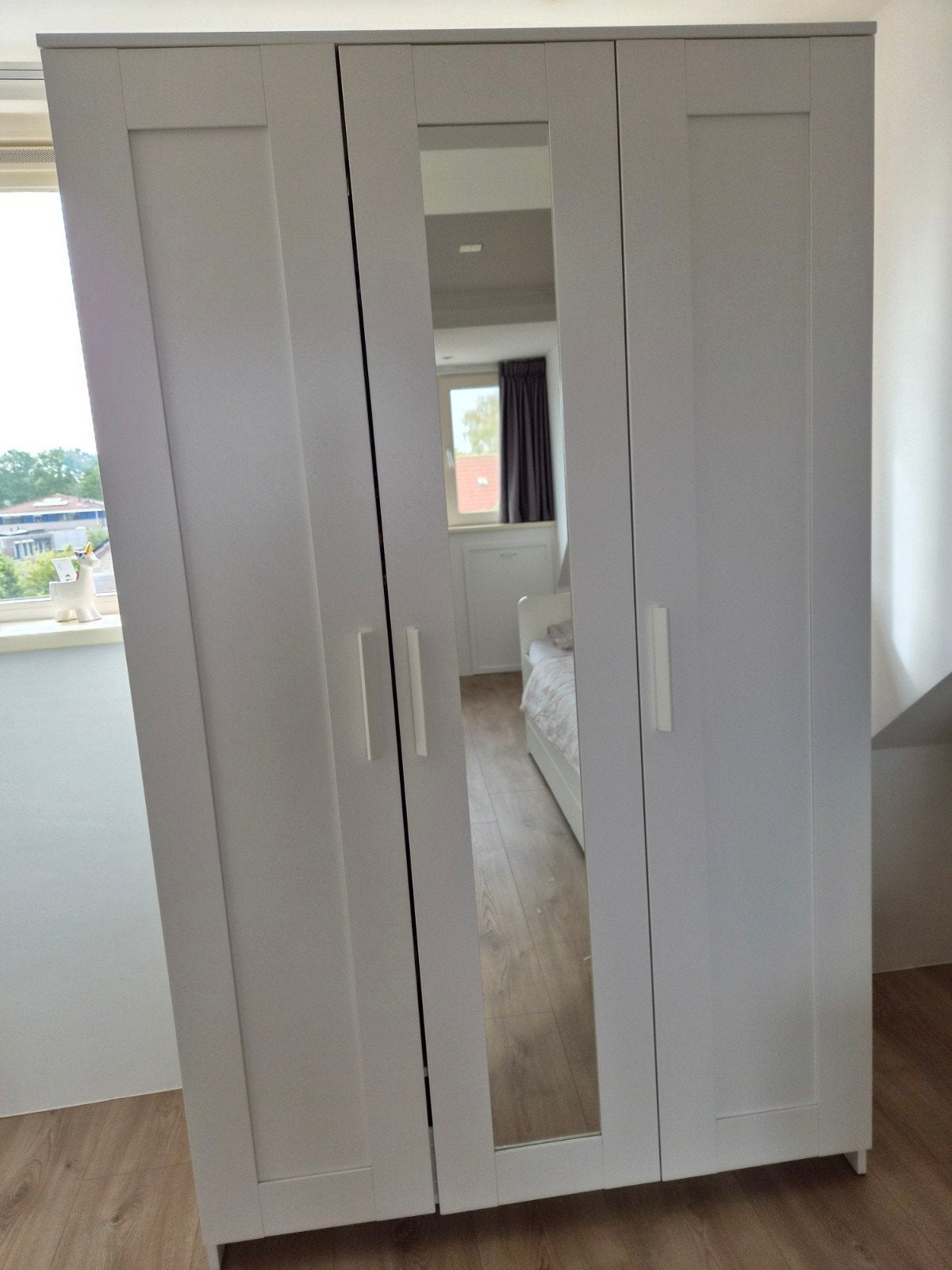 IKEA BRIMNES kledingkast wit met 3 deuren, Ophalen, Met deur(en), Gebruikt, 100 tot 150 cm