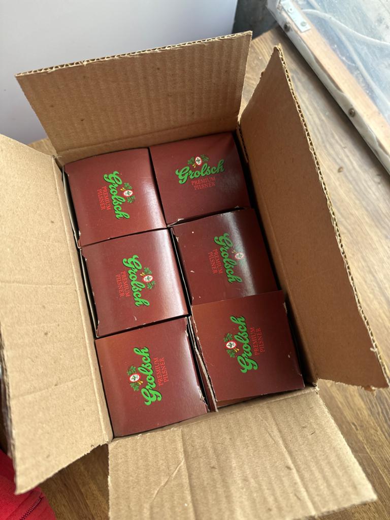 6x nieuw glas Grolsch de Klok, Ophalen of Verzenden, Nieuw, Glas of Glazen, Grolsch